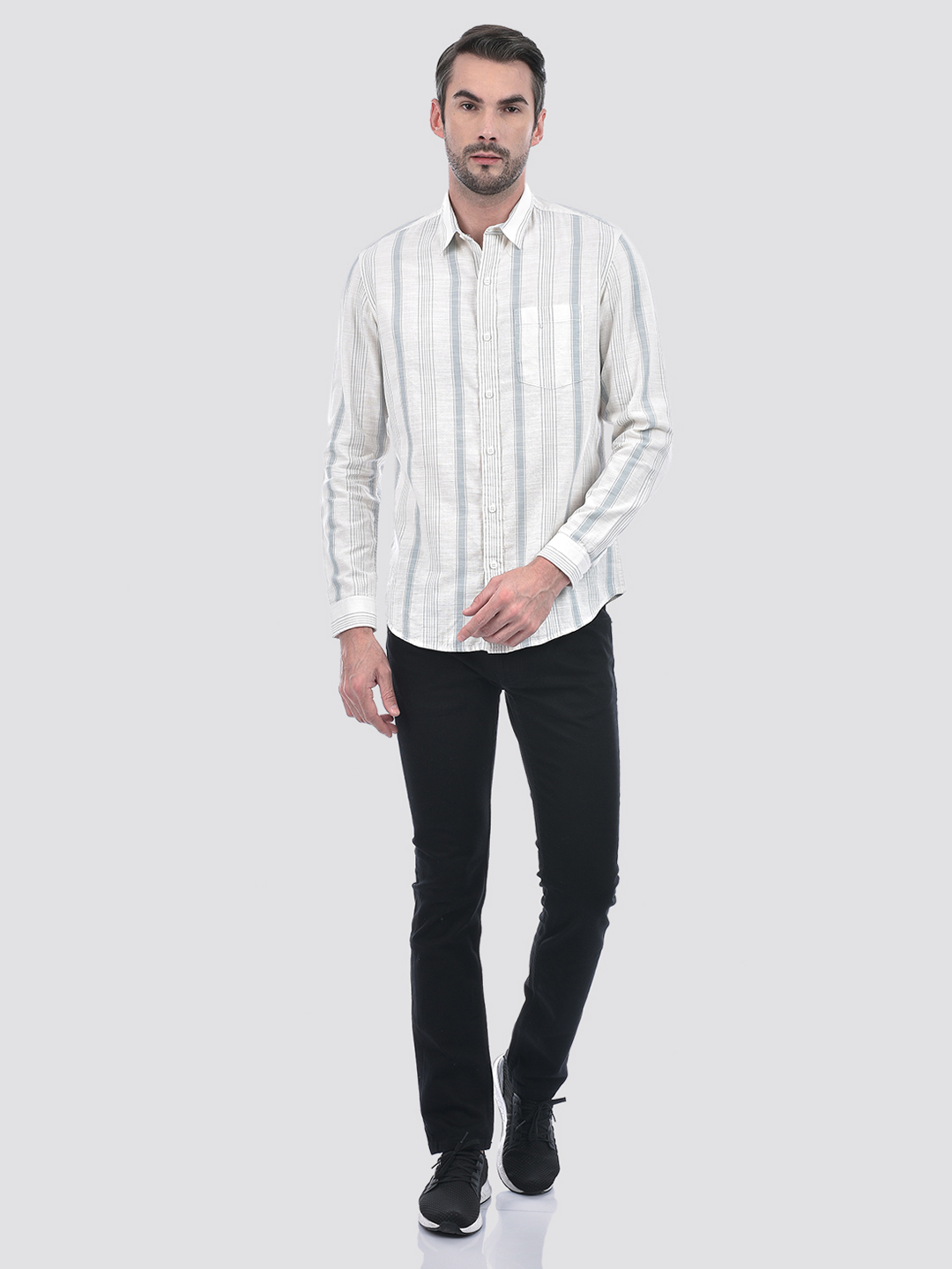 Numero Uno Men Striped Casual Slim-Fit Shirt